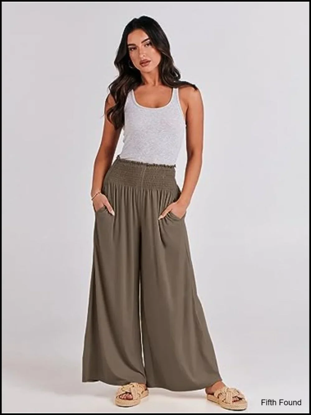 Wide Leg Palazzo Pants with Pockets High Waisted Lounge Pant Boho Summer